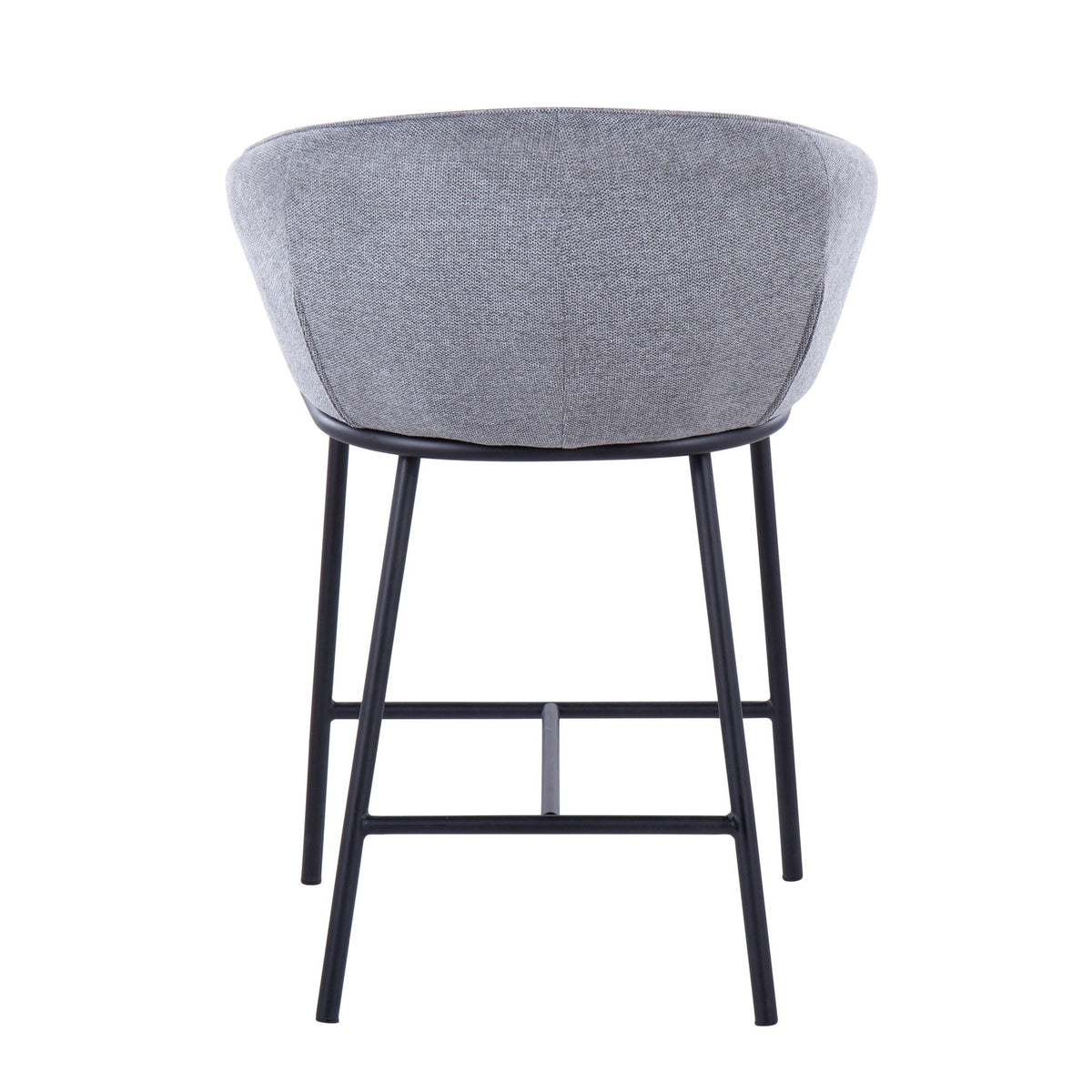 Ashland Contemporary Counter Stool Set of 2 with gray fabric upholstery and black metal legs on Tampa Home & Garden Store