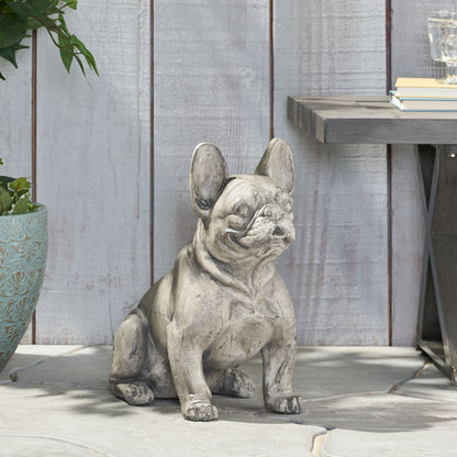 Dog garden statue French Bulldog in weathered gray stone finish by HouseOfZazla on Tampa Home & Garden Store