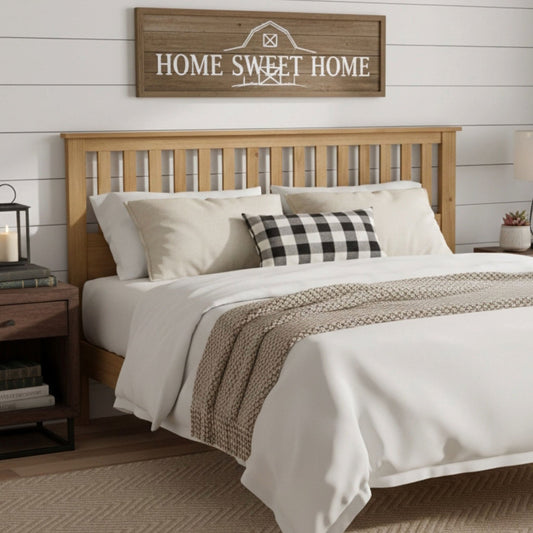 Light Brown Panel Headboard with Classic Mission Style Malinda by HouseOfZazla on Tampa Home & Garden Store