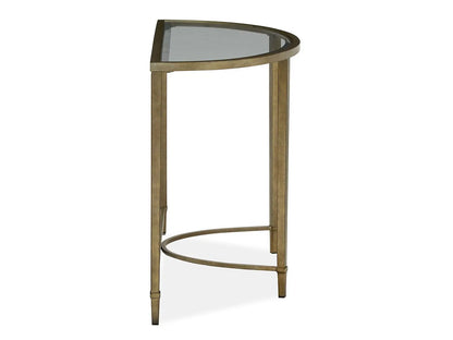 Copia Oval End Table Antiqued Silver Crafted