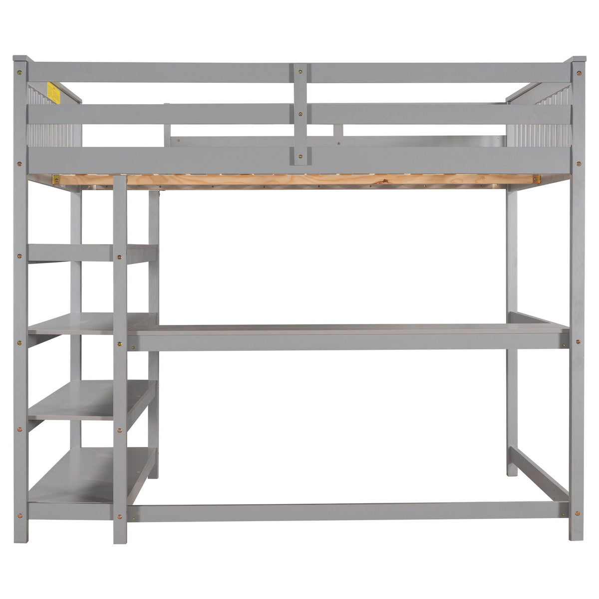 Loft bed with storage shelves in gray metal by HouseOfZazla on Tampa Home & Garden Store