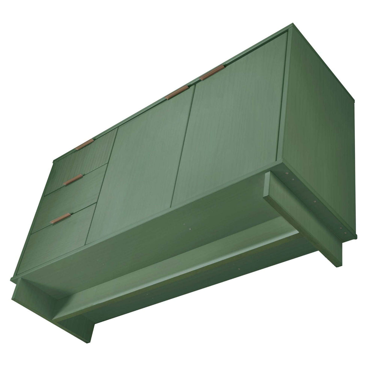 Granville sideboard with full-extension drawers in green finish and copper handles on Tampa Home & Garden Store