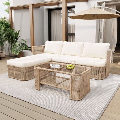Outdoor PE Rattan Patio Set and Iron Frame
