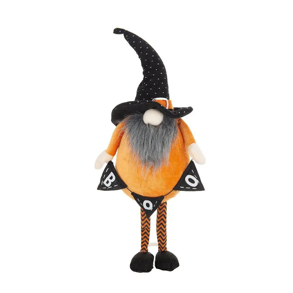 Halloween gnome figurine with orange body, grey beard, polka-dot black hat, Boo banner on Tampa Home & Garden Store