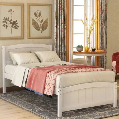 Platform Bed and Headboard With Footboard Slats