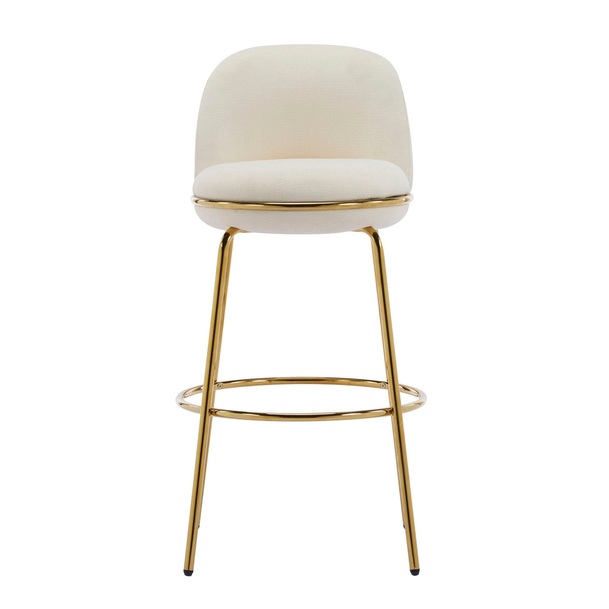 Rio Claro indoor upholstered barstool set of 2 cream fabric with gold metal legs HouseOfZazla on Tampa Home & Garden Store
