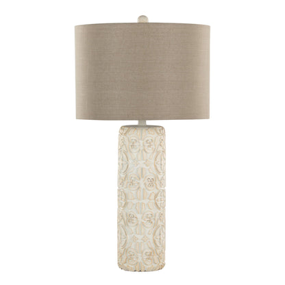 Charlotte contemporary table lamp set Taos brown beige shade ceramic base HouseOfZazla on Tampa Home & Garden Store