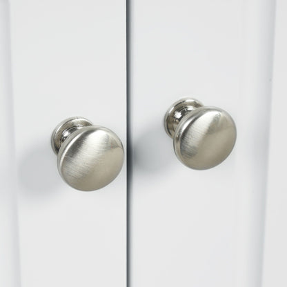 Triangle bathroom storage cabinet brushed nickel round knobs white linen doors on Tampa Home & Garden Store