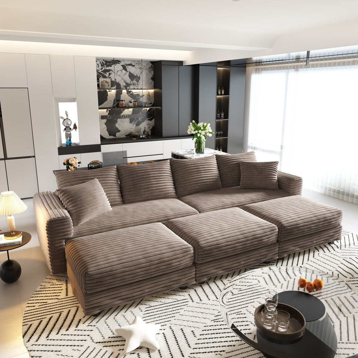 Modern Deep Seat Upholstered Sofa and Couch