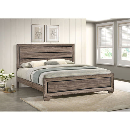 Oatfield panel bed by HouseOfZazla in dark walnut wood with a paneled headboard on Tampa Home & Garden Store
