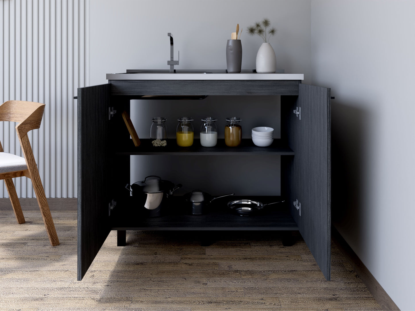 Burwood Utility Sink Cabinet for a Smokey Finish