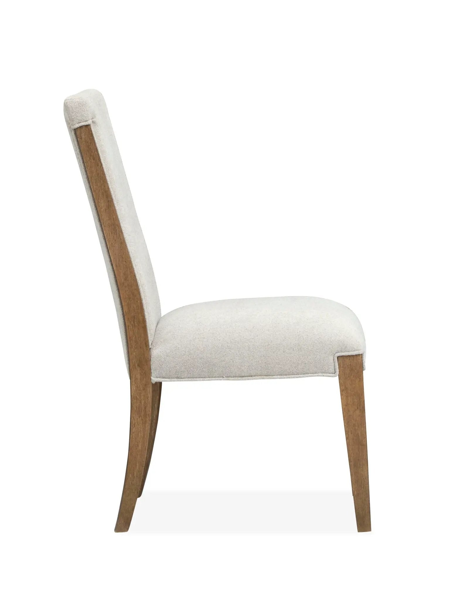 Plum Creek upholstered side chair set of 2 in beige fabric with warm wood frame on Tampa Home & Garden Store