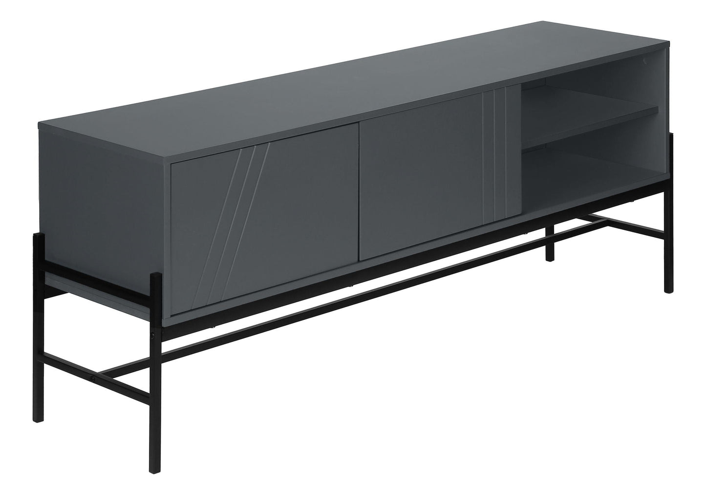 Contemporary 60-Inch TV Stand Console with Storage Cabinet, dark gray finish, HouseOfZazla on Tampa Home & Garden Store