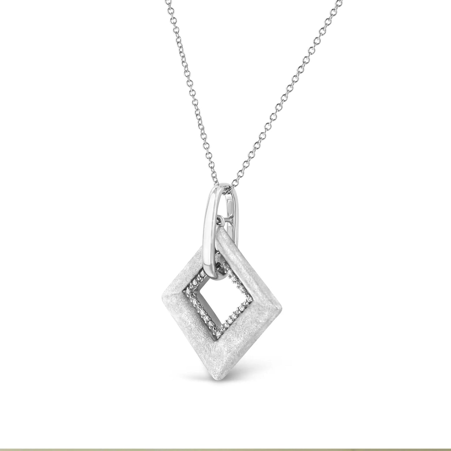 Sterling silver pave-diamond kite pendant necklace, 18in chain, I-J color I1-I2 by Bids.com on Tampa Home & Garden Store