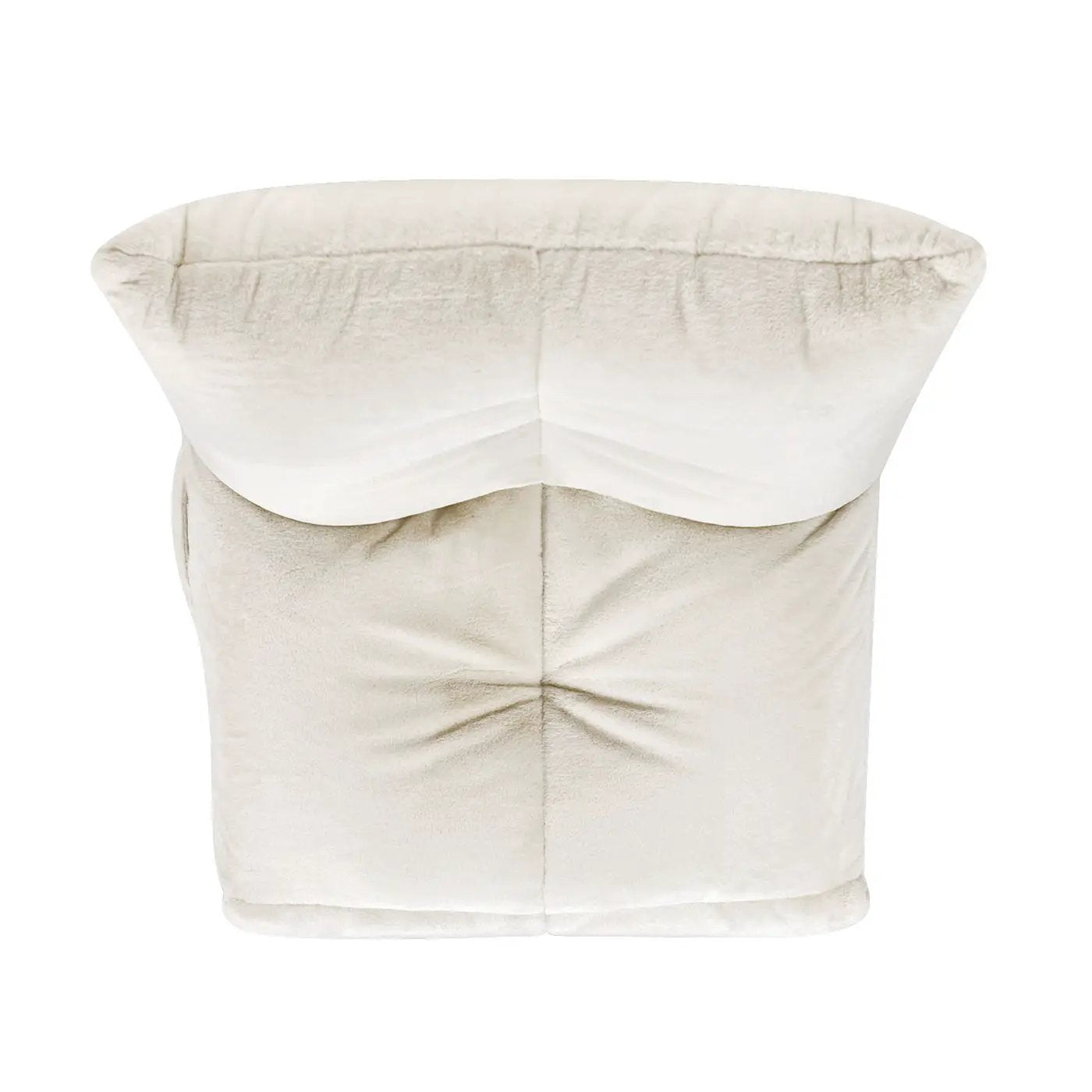 Rearden Swivel Glider Chair cream plush fabric back view on Tampa Home & Garden Store
