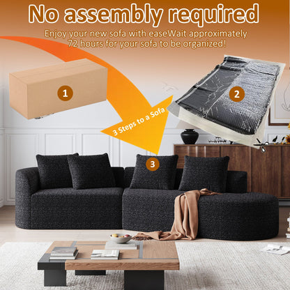 Chenille Sectional Sofa and Soft Throw Pillows