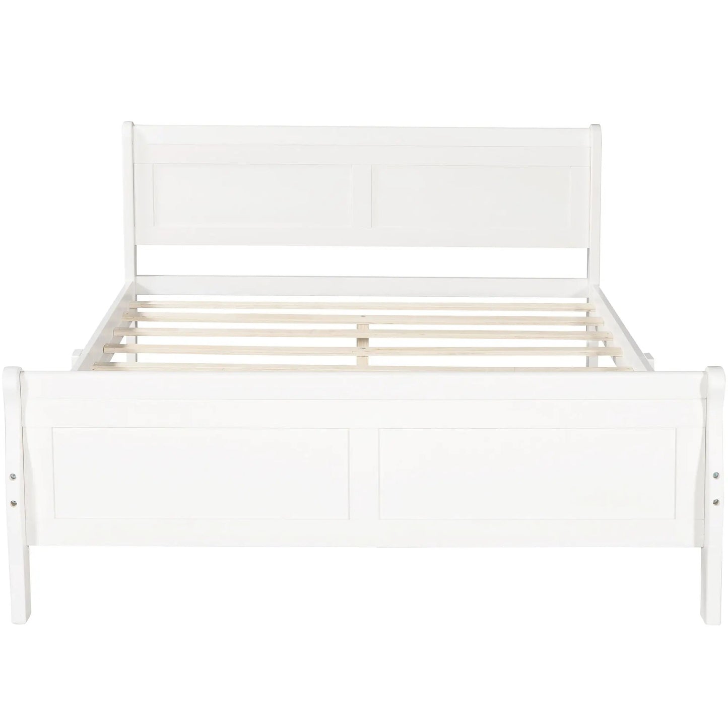 White wood platform bed frame with headboard and slat support Unique Piece Furniture on Tampa Home & Garden Store