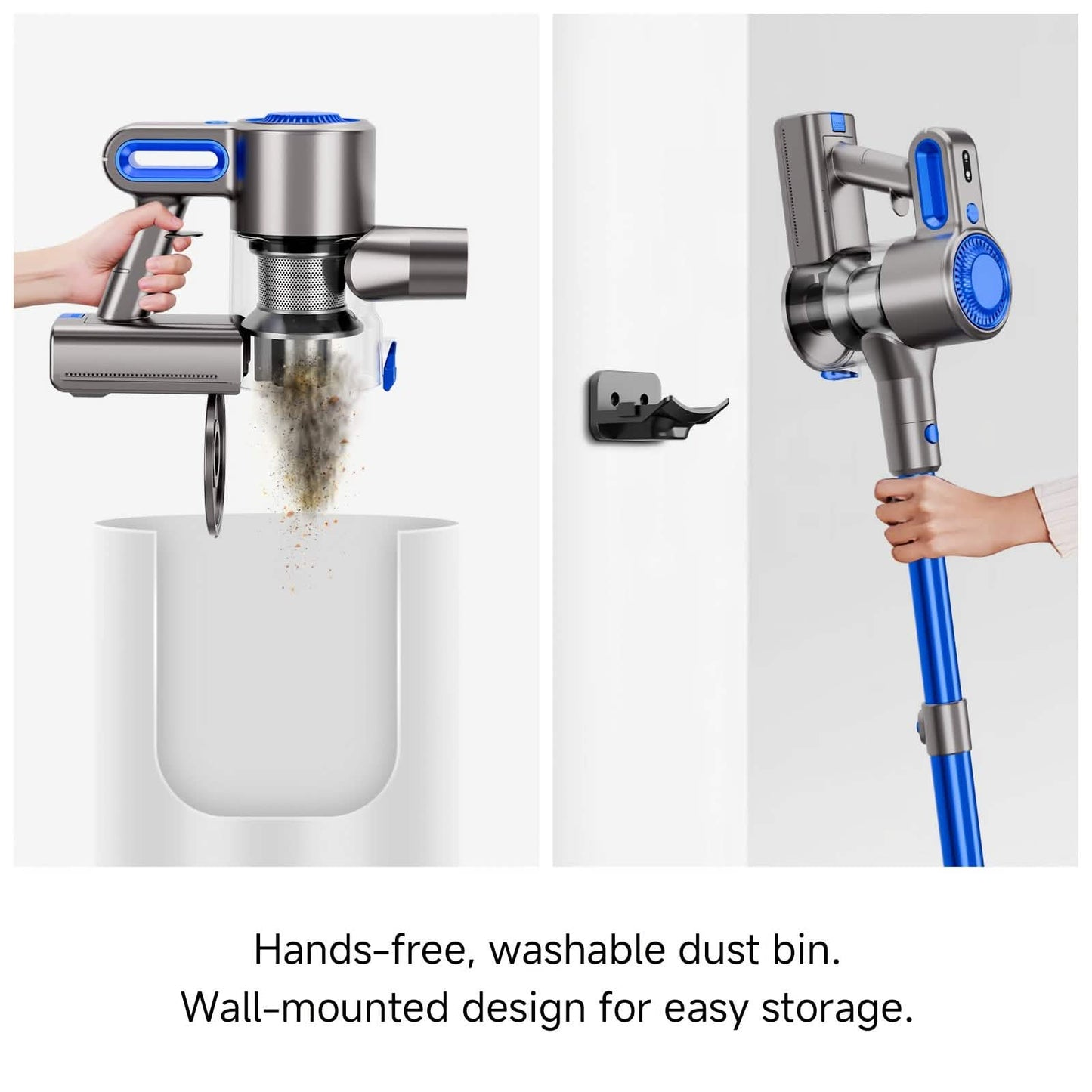 DailySale cordless upright vacuum with LED light and removable battery, blue accents on Tampa Home & Garden Store