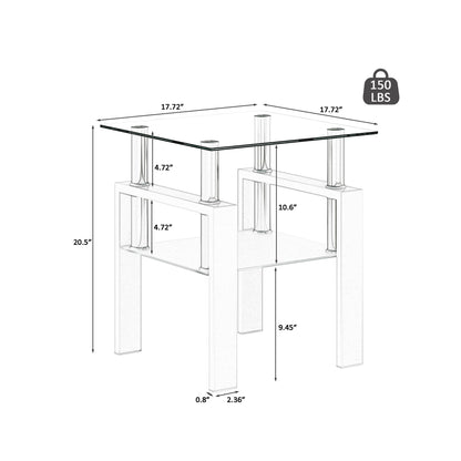 Modern tempered glass end square tea table with chrome legs, Unique Piece Furniture on Tampa Home & Garden Store