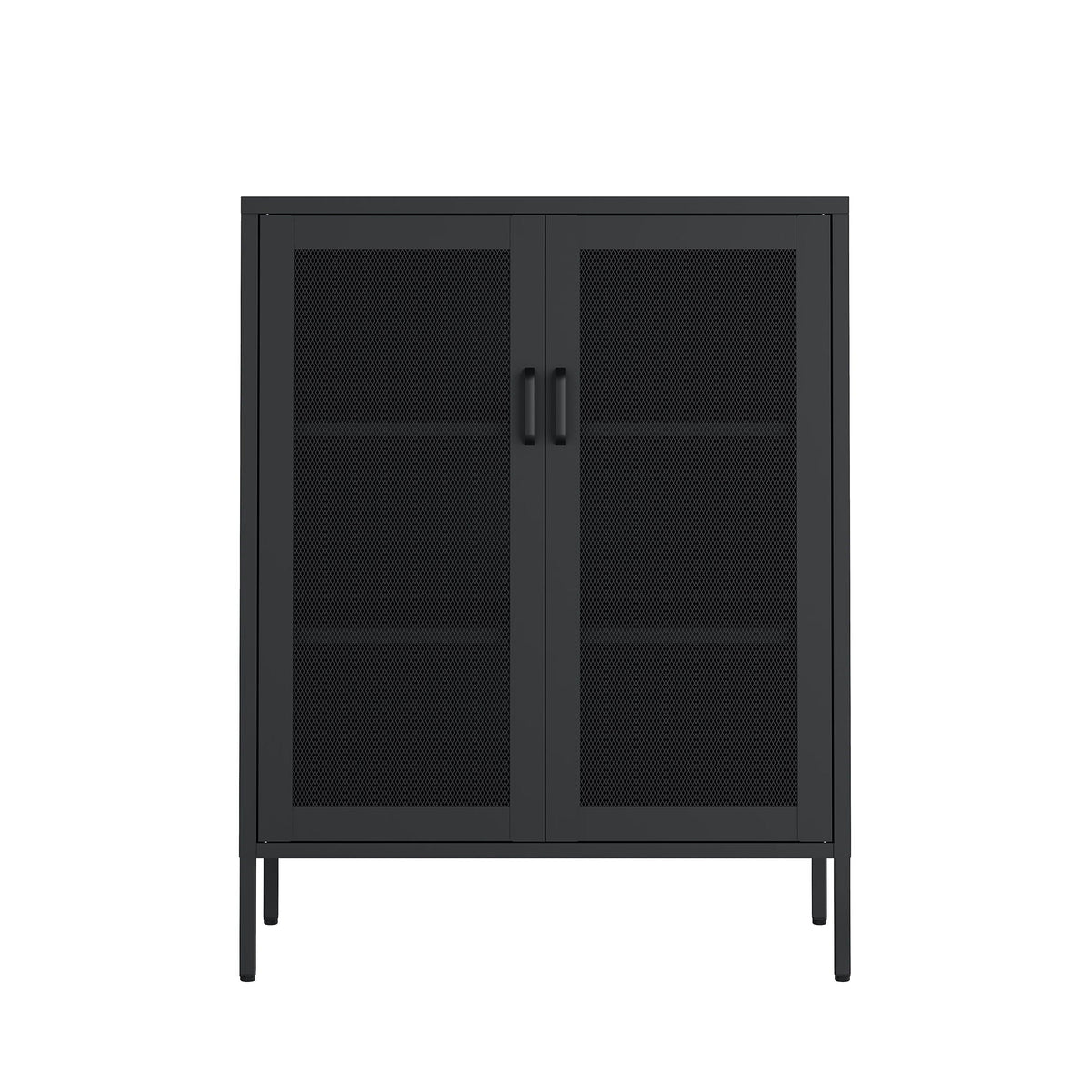 Metal accent cabinet with adjustable shelves, black mesh doors, HouseOfZazla on Tampa Home & Garden Store