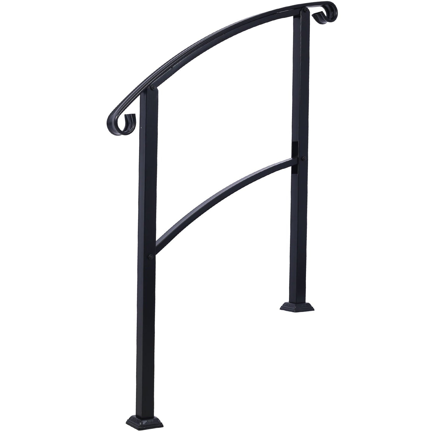Sturdy Black Outdoor Steps and Porch Handrail