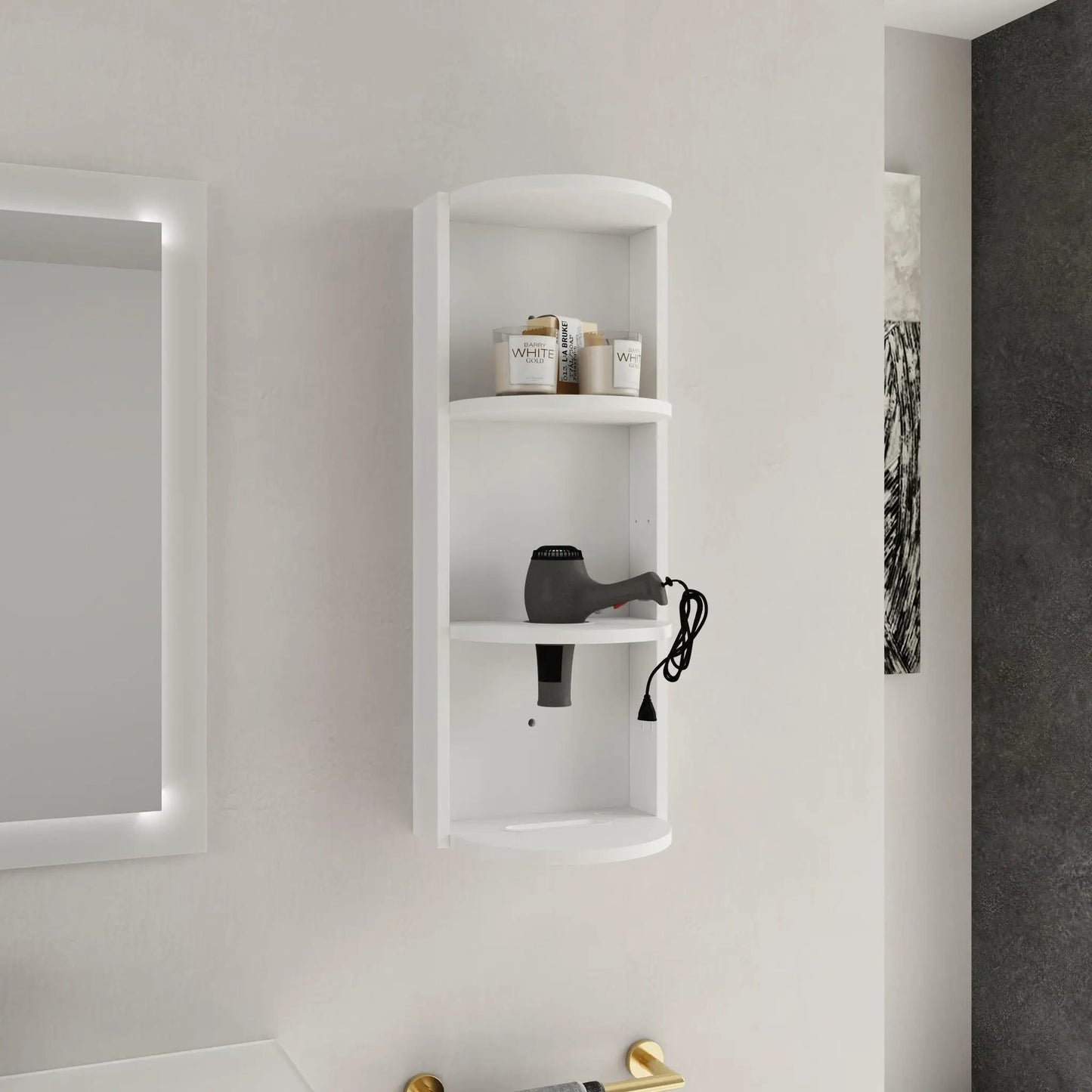 Bathroom Wall Storage Rack With Float Mount