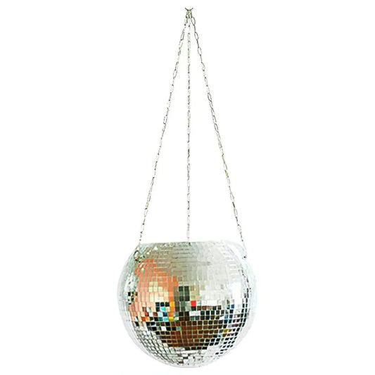 Pot de fleurs suspendu boule disco pour plantes d'intérieur, pots de fleurs de style bohème, miroir de corde suspendu, décoration de jardin