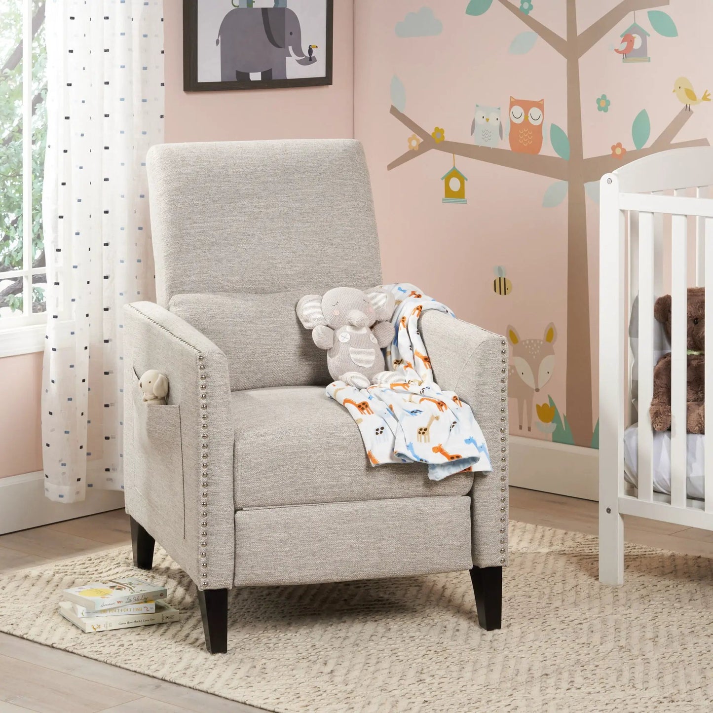 Kiersten Contemporary Fabric Pushback Recliner