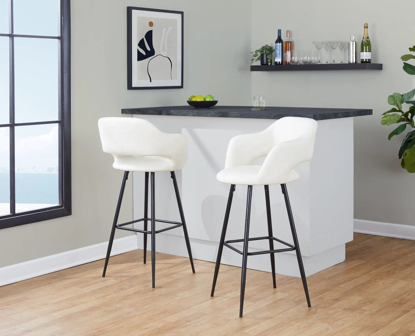 Margarite Contemporary Barstool Set of 2