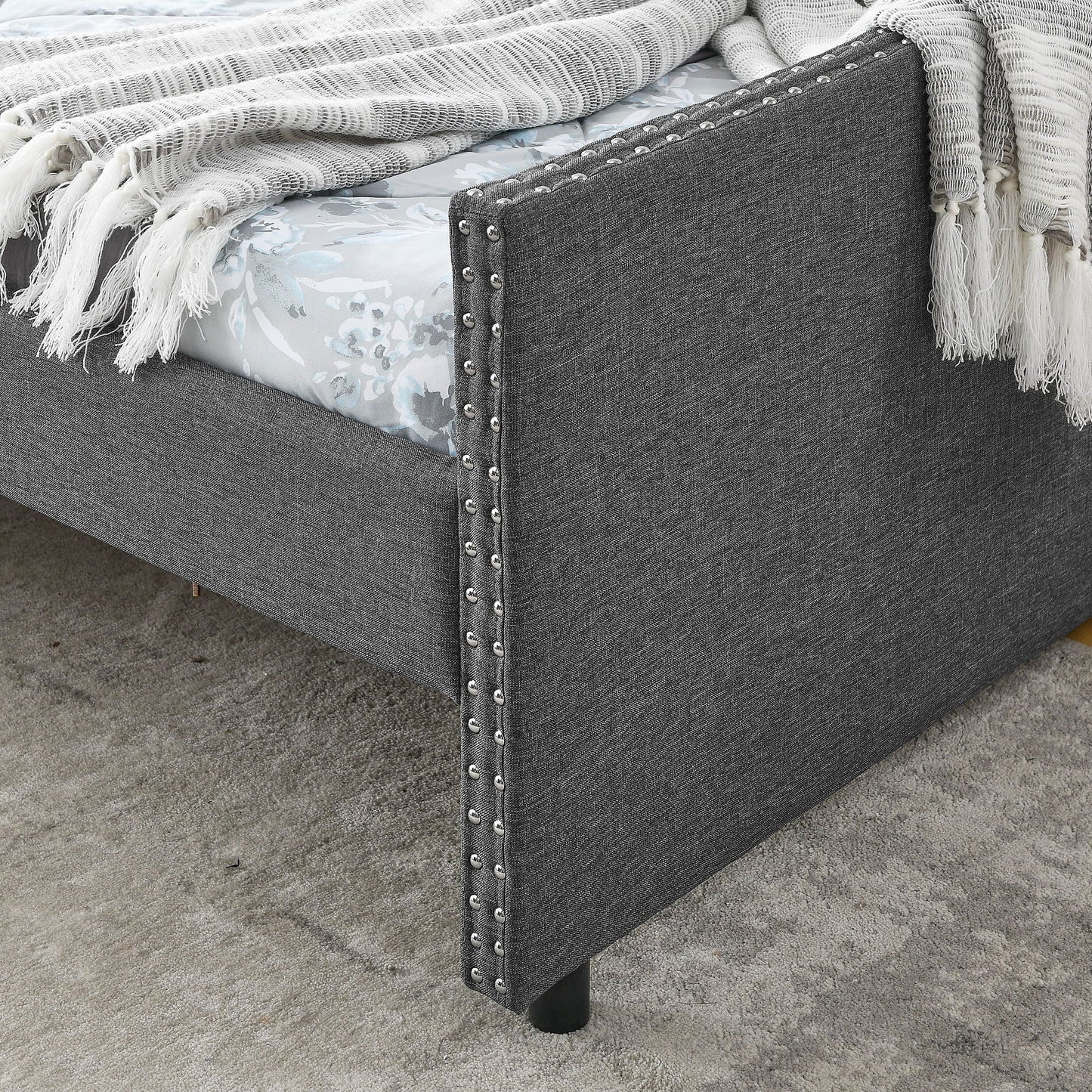 Upholstered Tufted Daybed with Storage Drawers