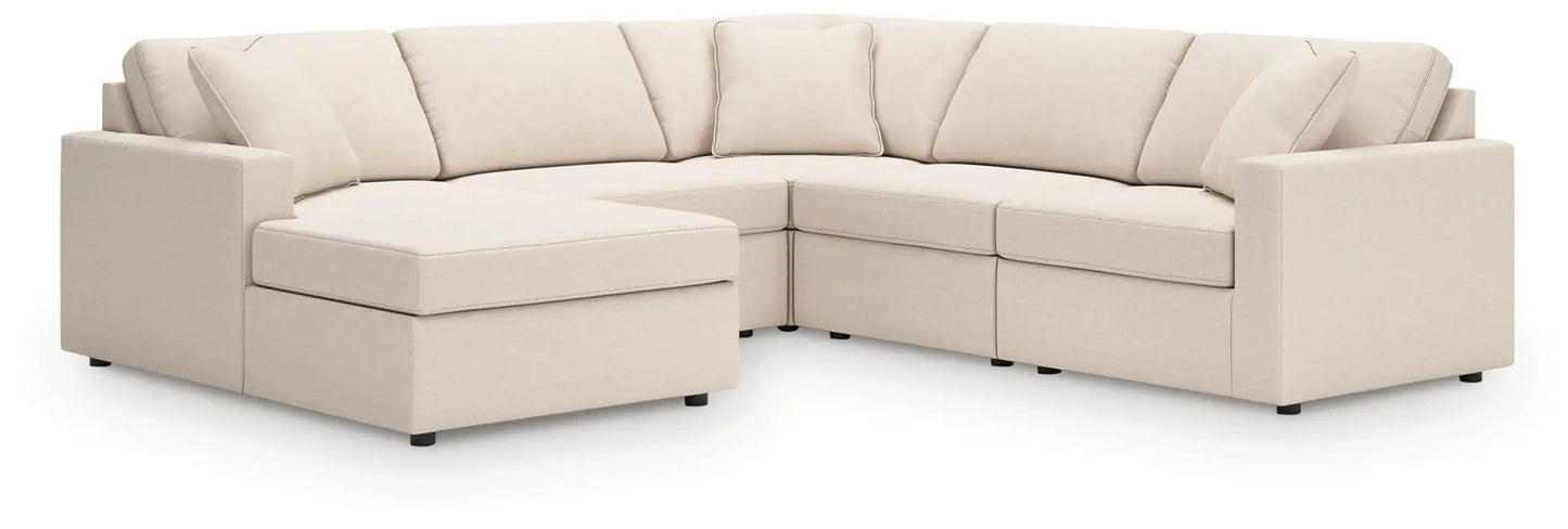 Modmax Sectional Oyster beige fabric stationary sectional with left chaise and ottoman on Tampa Home & Garden Store