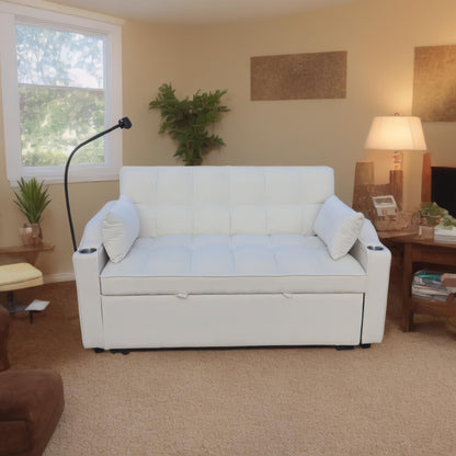 Modern Loveseat Futon Sofa with Pullout Bed