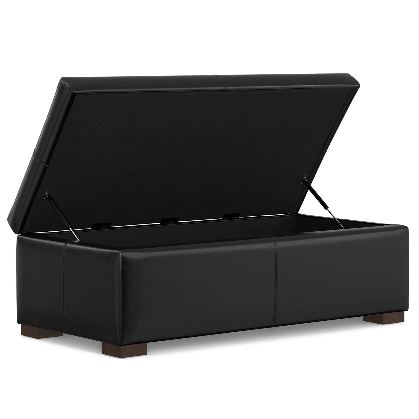 Gabbie storage ottoman black leather with lift lid and legs Unique Piece Furniture on Tampa Home & Garden Store