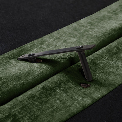 U-Shaped Sectional Sofa footrest hinge in dark metal, close-up with bolts HouseOfZazla on Tampa Home & Garden Store