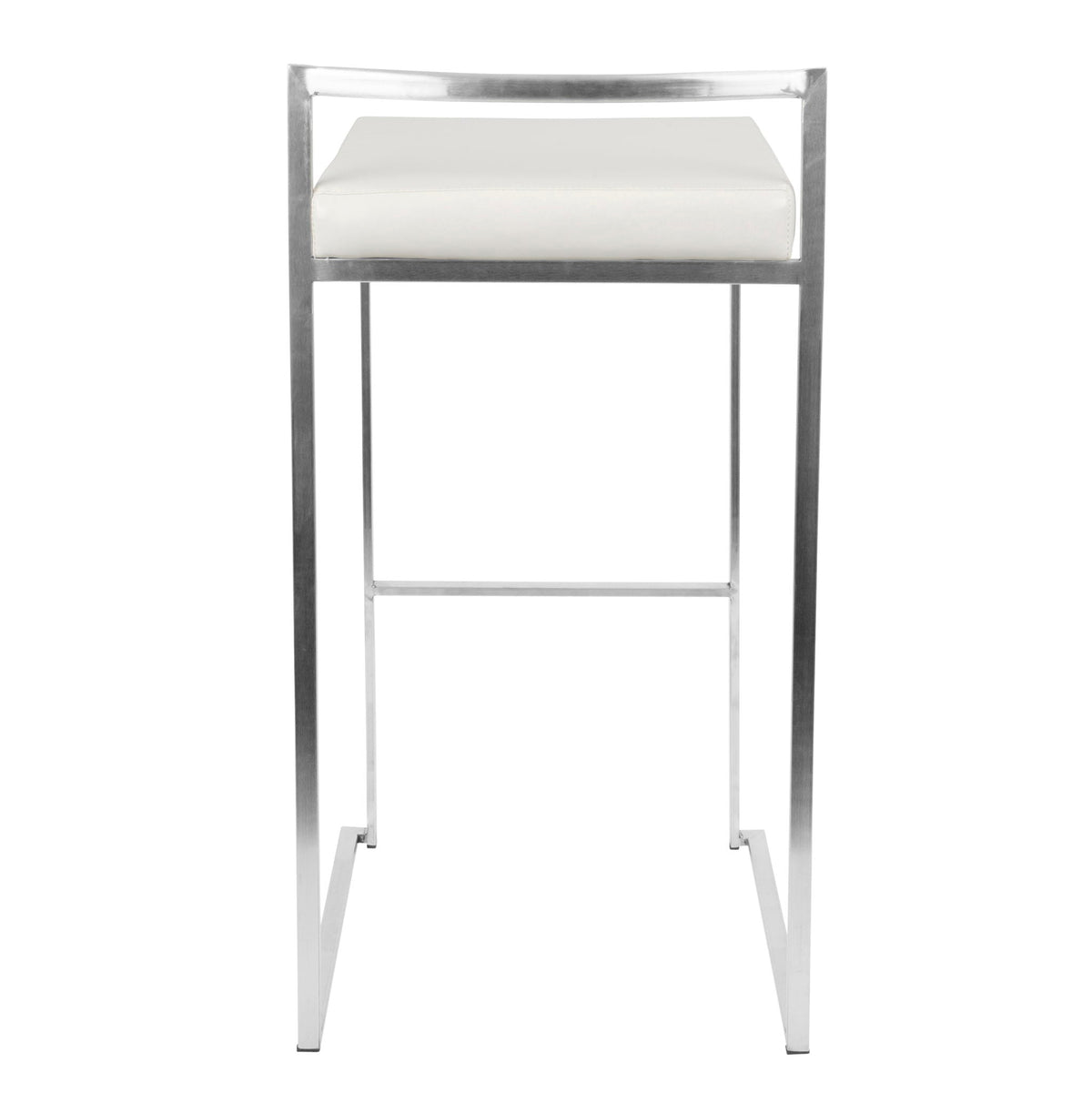 Contemporary stackable barstool with padded white seat and chrome frame by HouseOfZazla on Tampa Home & Garden Store