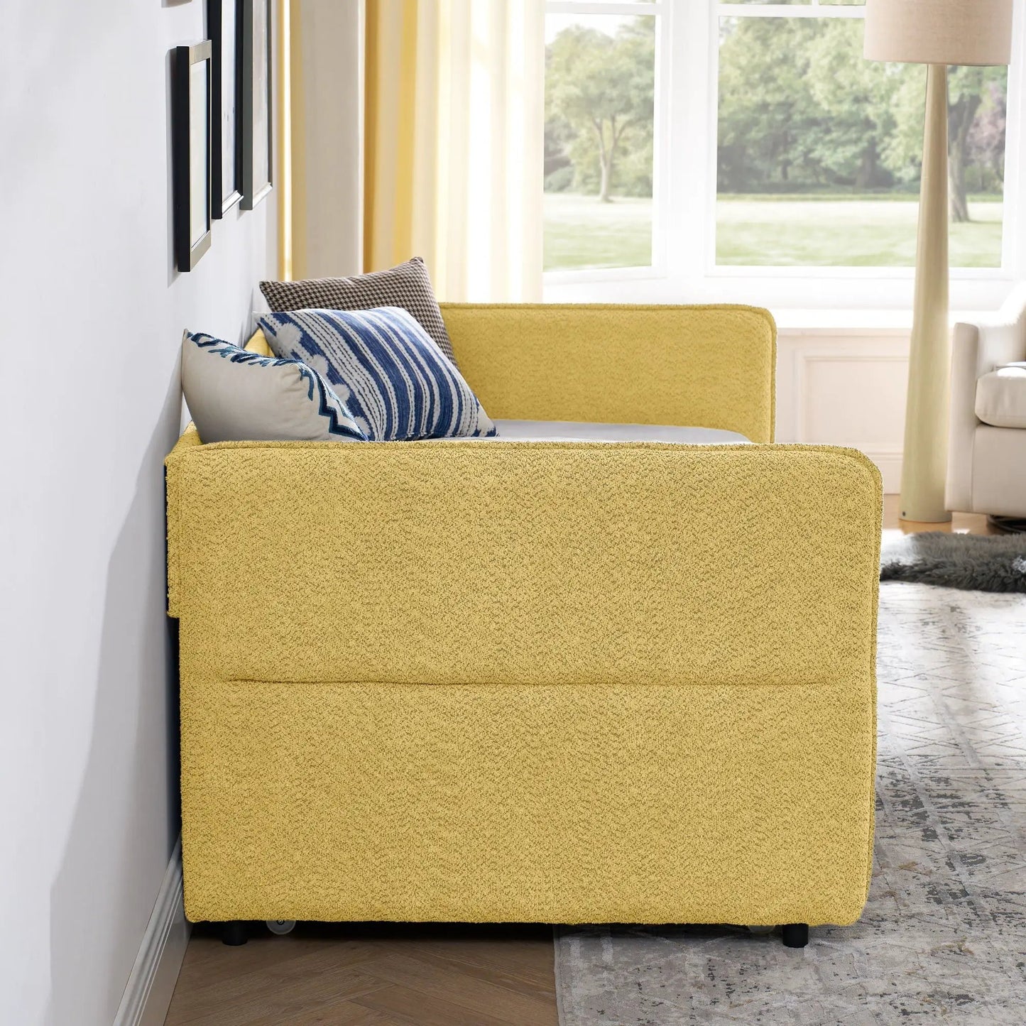 Upholstered Daybed With Pop Up Trundle For Guests