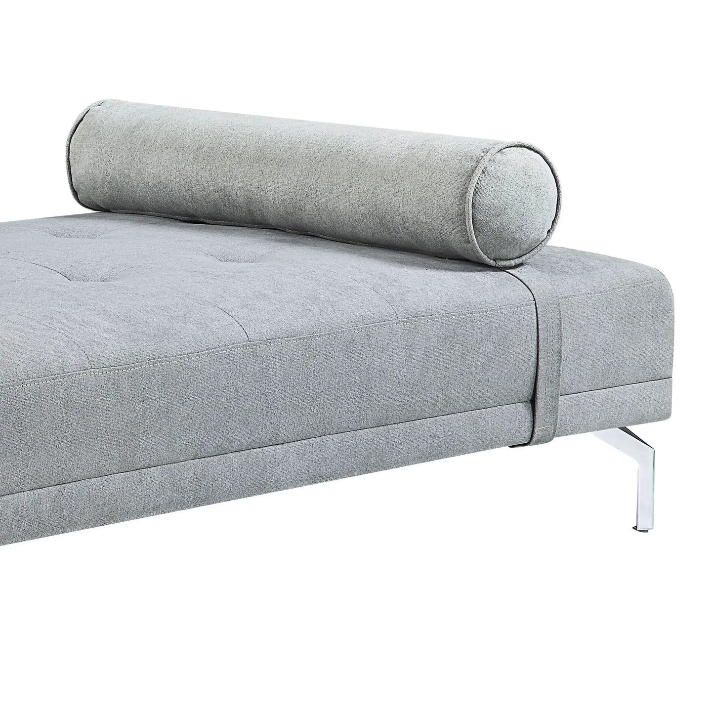 Quenti Velvet Sofa Bed In Gray With Pillow