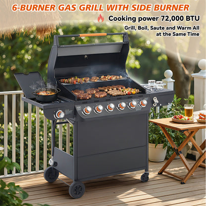6 Burner Propane Gas Grill for a Backyard