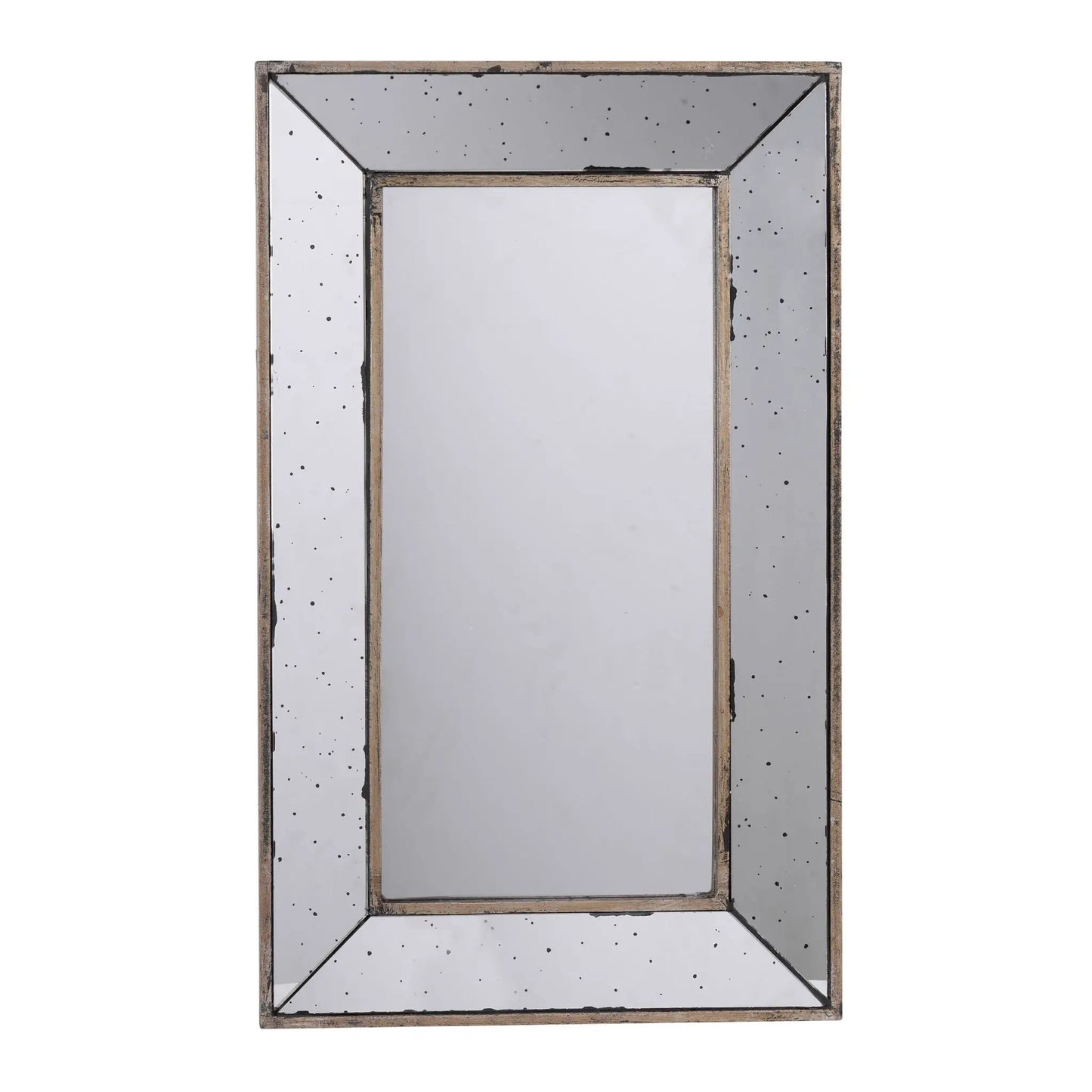 Wall mirror distressed frame with weathered wood and speckled panels Unique Piece Furniture on Tampa Home & Garden Store