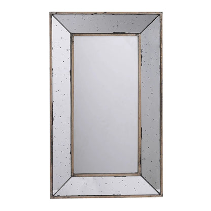 Wall mirror distressed frame with weathered wood and speckled panels Unique Piece Furniture on Tampa Home & Garden Store