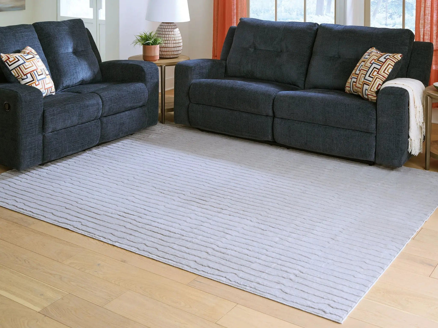 Worthley Washable Rug in Gray 8 by 10 Feet