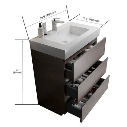 Alice Bathroom Vanity with Large Storage and Sink