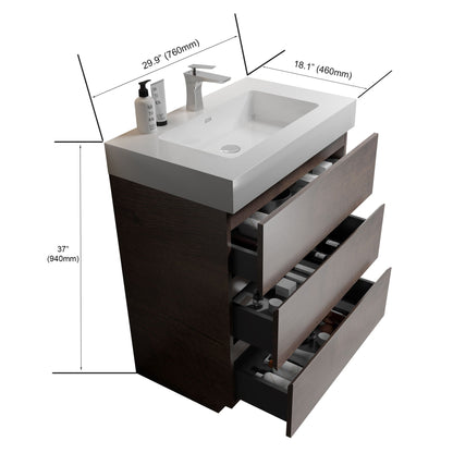 Alice bathroom vanity with white top and large storage by HouseOfZazla on Tampa Home & Garden Store