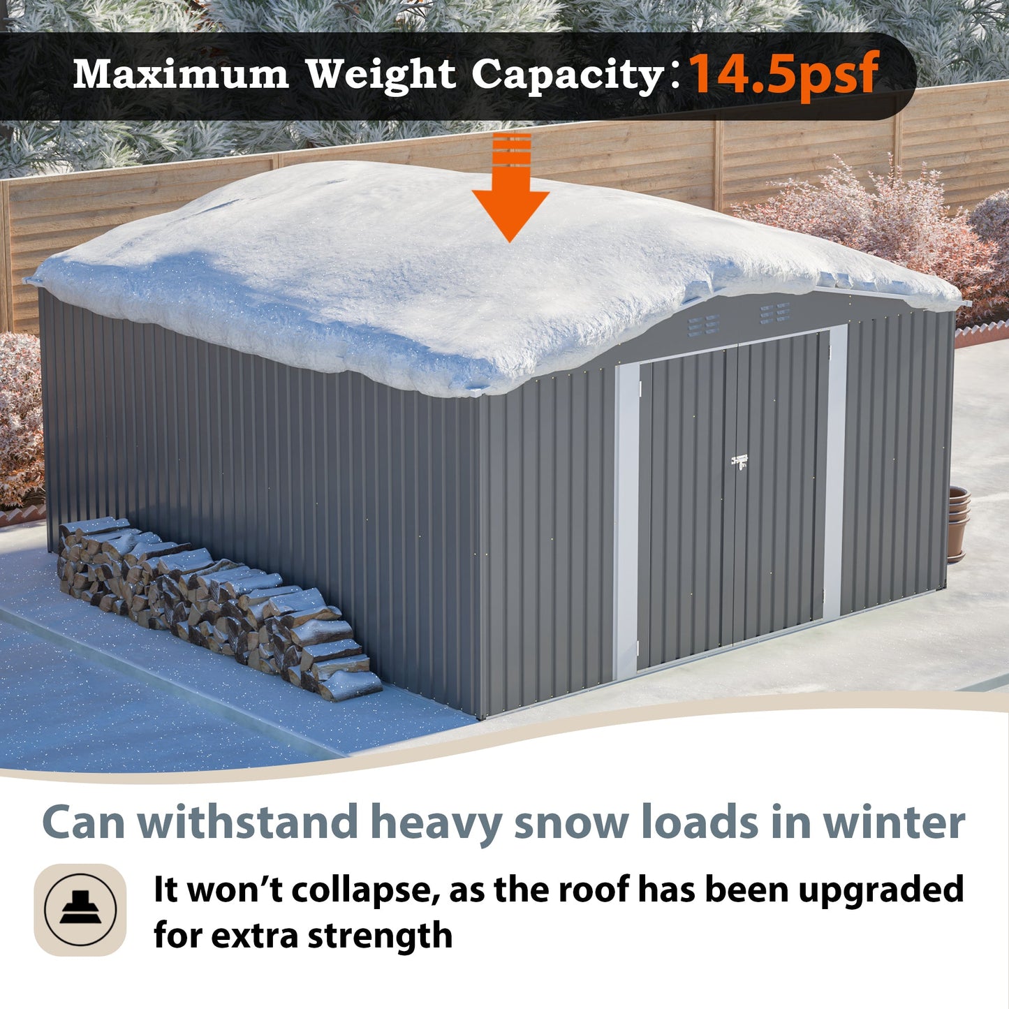 Secure 12X14 Ft Metal Shed For Home And Garden