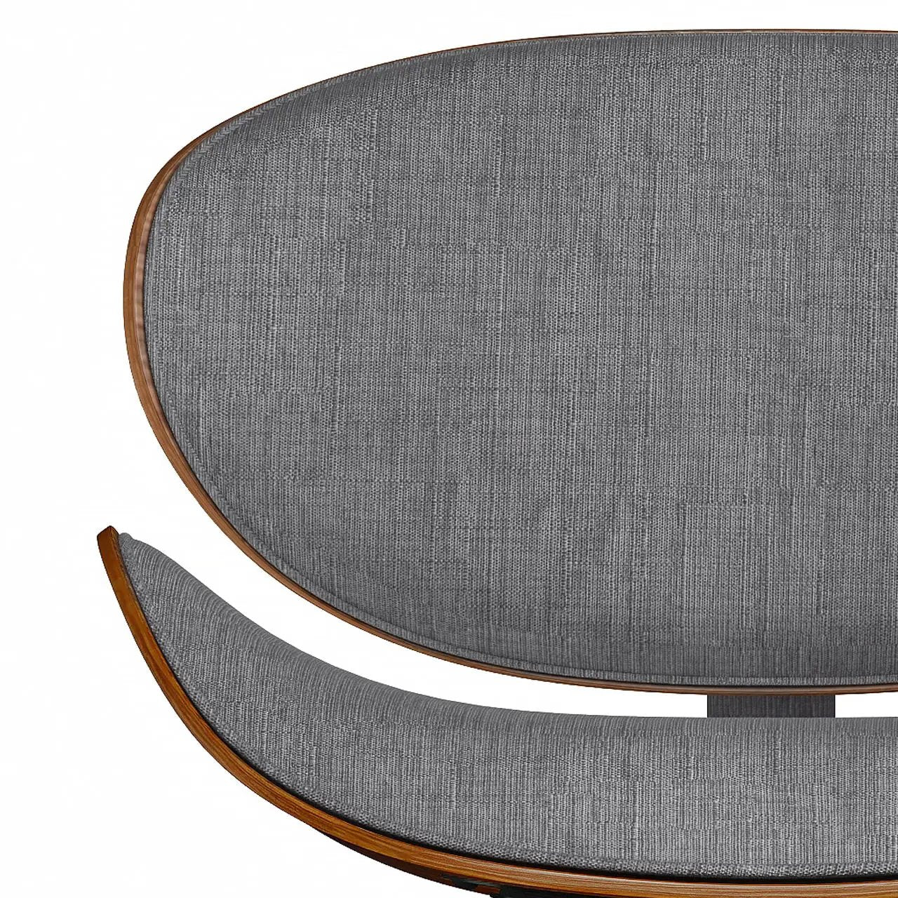 Marana upholstered dining chair gray fabric with wood rim on Tampa Home & Garden Store
