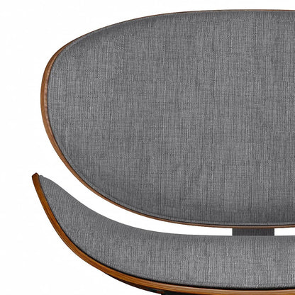 Marana upholstered dining chair gray fabric with wood rim on Tampa Home & Garden Store