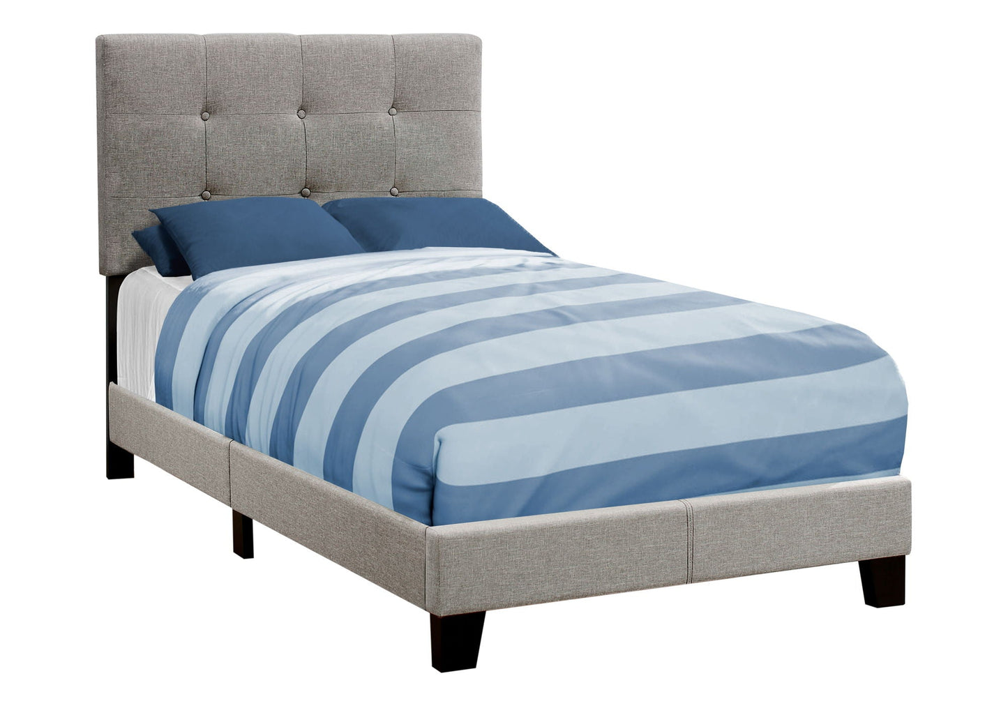 Transitional Upholstered Bed Frame and Headboard