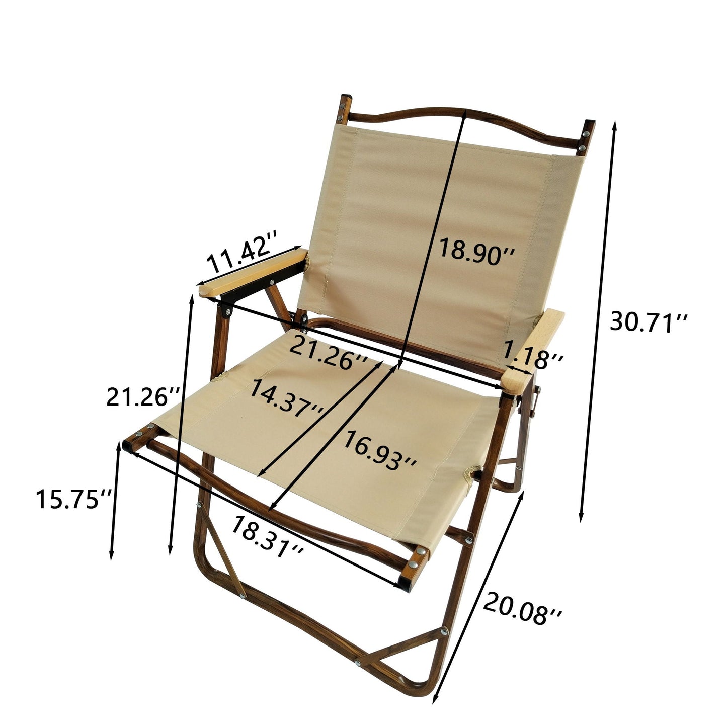 Foldable And Portable Chair Set Of Four Brown