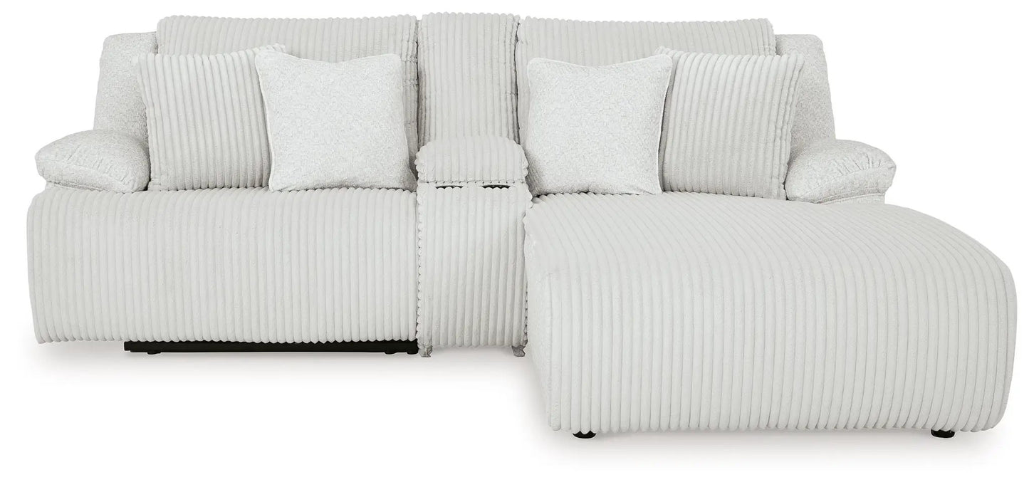 Top Tier Corduroy Reclining Sectional with Chaise