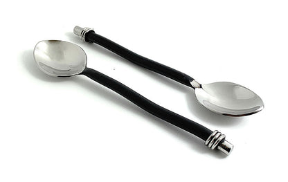 Vibhsa teaspoons with black handles and polished chrome bowls, two-spoon display on Tampa Home & Garden Store